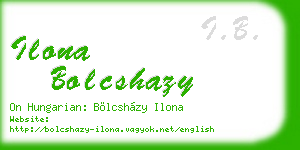 ilona bolcshazy business card
